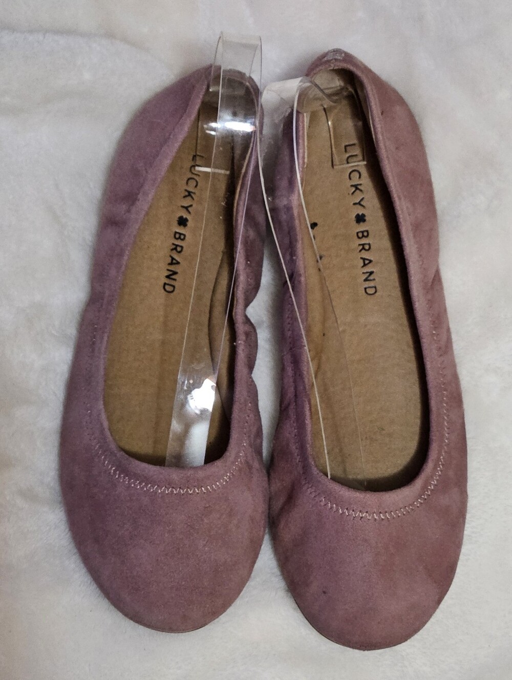 Lucky Brand Mauve-Pink Suede Ballet Flats Size 7.5 EUC